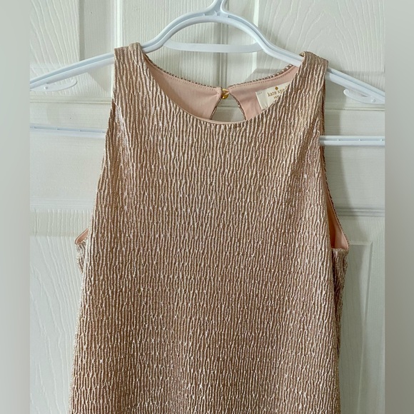 Kate Spade rose gold metallic girls ruffel dress size 10 - Picture 3 of 4